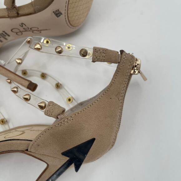 JESSICA SIMPSON Pumps Size 5.5 Wavery Clear Studded Wavery Pointed Toe Stiletto - Picture 3 of 16
